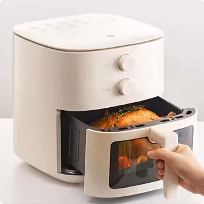 هوا پز شیائومی مدل Mijia Air Fryer N1 با ظرفیت 5 لیتر، توان 1200 وات، قابلیت اتصال به اپلیکیشن Mi Home و پخت سالم غذا بدون روغن، مناسب خانواده‌های امروزی.