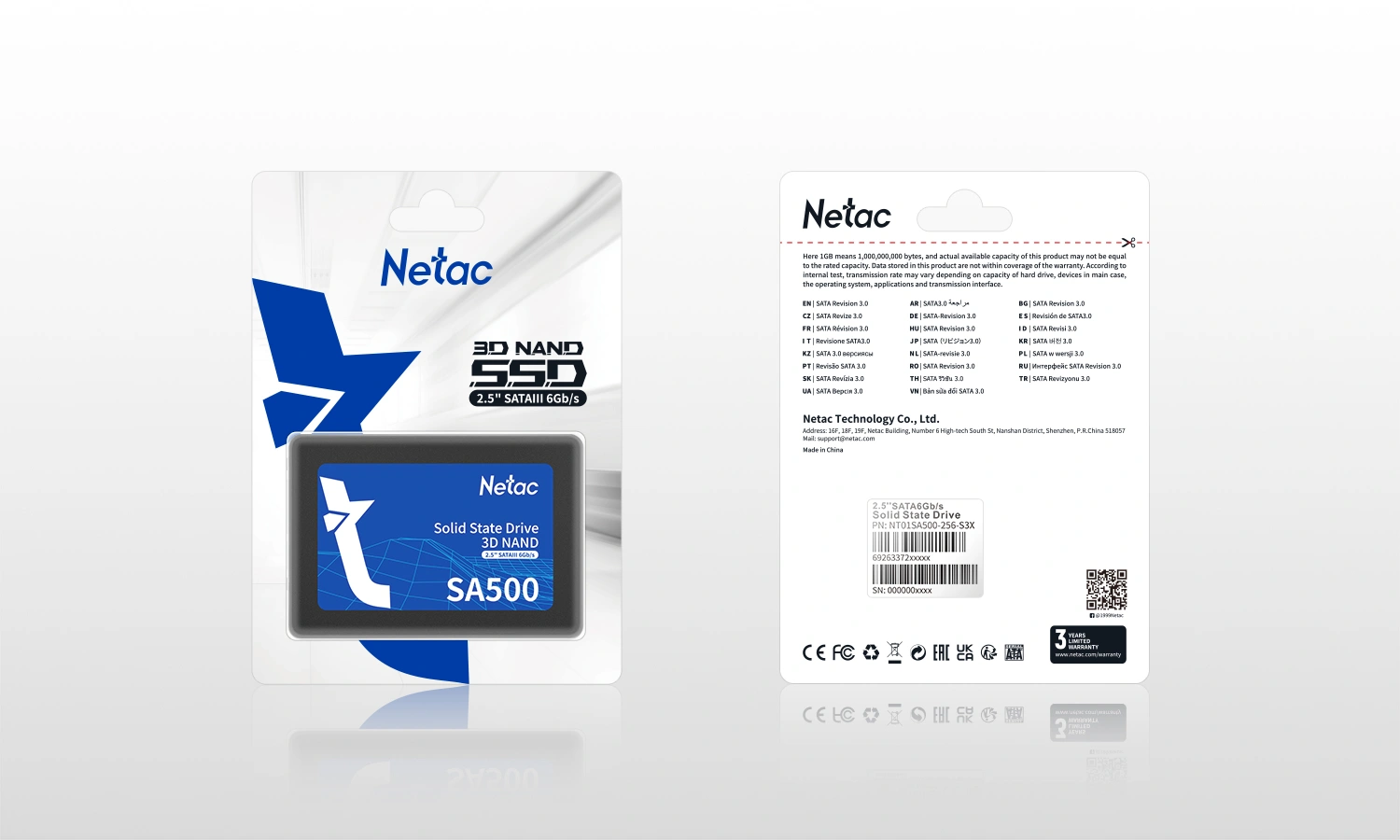 حافظه SSD اینترنال 256 گیگابایت NETAC مدل SA500 حافظه SSD اینترنال 256 گیگابایت NETAC مدل SA500