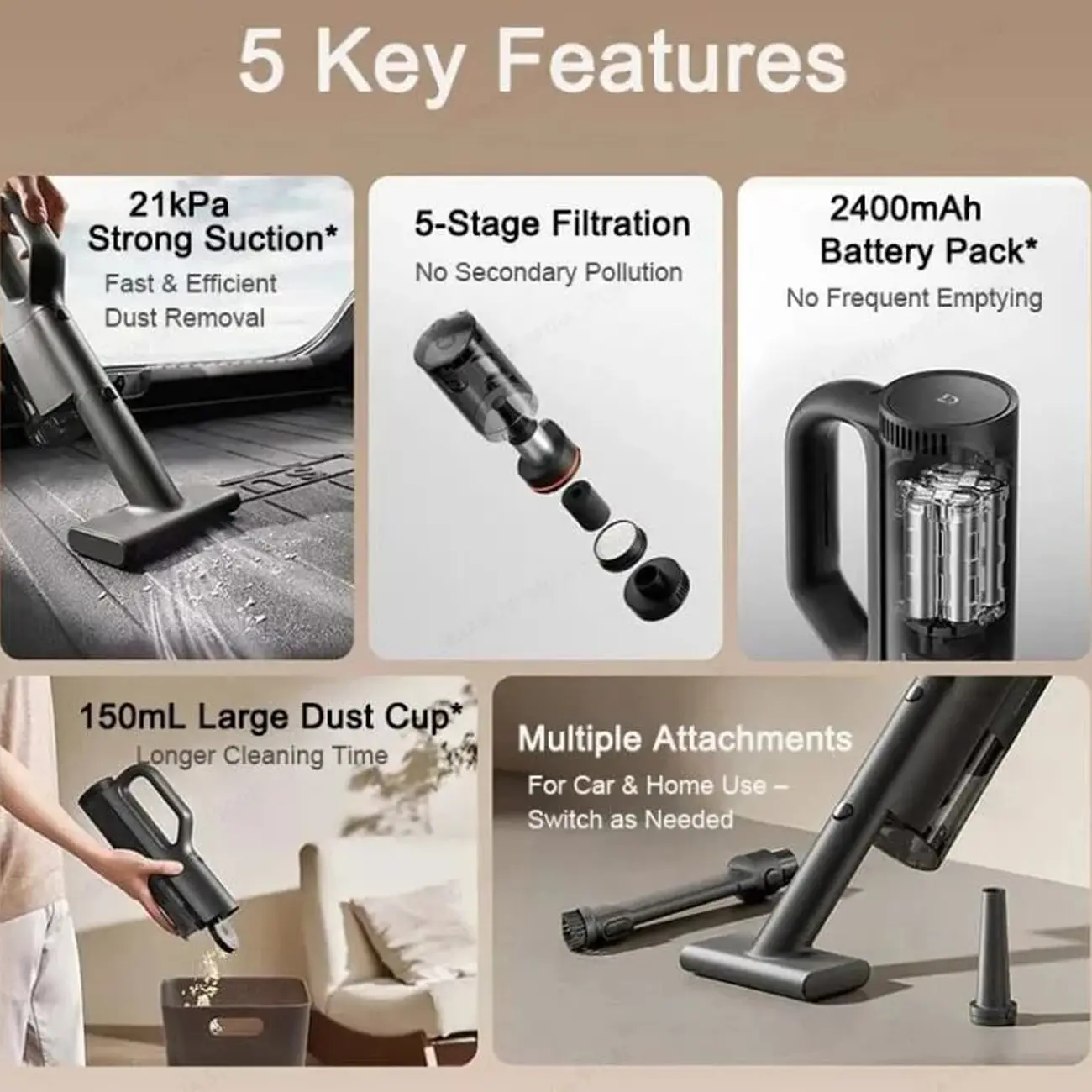 جارو شارژی شیائومی میجیا Xiaomi Mijia Car Vacuum Cleaner MJXCQ01QW