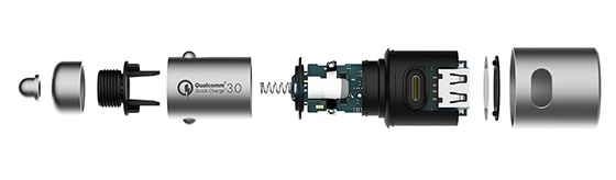 شارژر فندکی شیائومی مدل Xiaomi Car Charger CZCDQ02ZM QC3.0